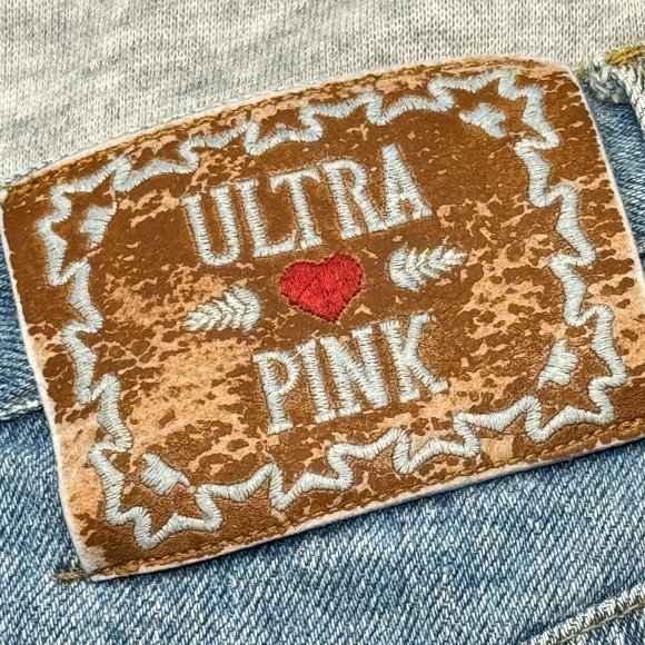 VTG 90s Ultra Pink Romper Womens Sz M Gray Sweatshirt Denim Mini Skirt Y2K - Picture 8 of 12